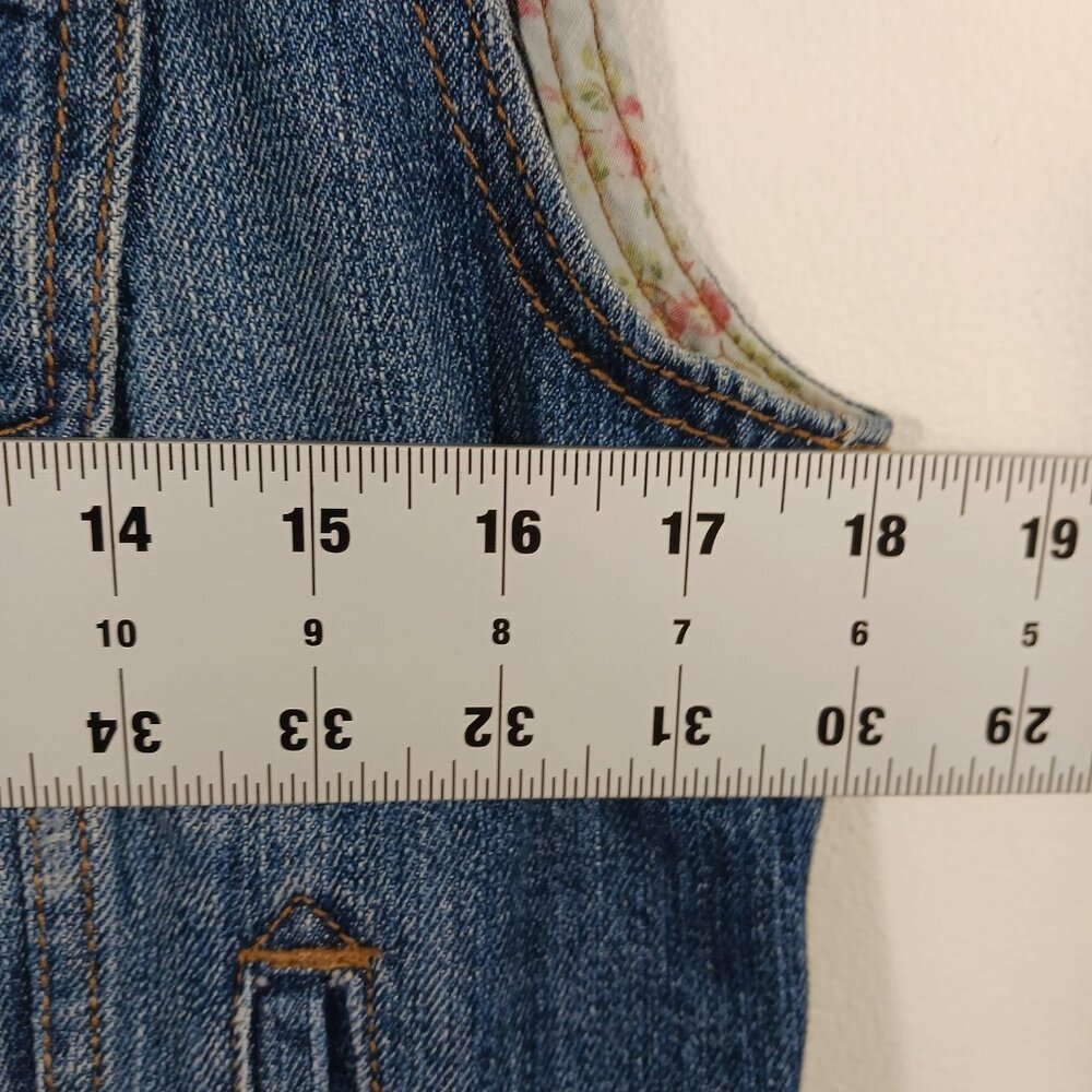 Denim Vest by Forever 21 Distressed Style Size Medium, Coastal Cowgirl, Western - Picture 13 of 16